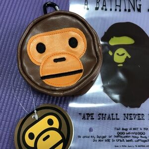 A bathing ape bape baby Milo Vintage Leather coin pouch